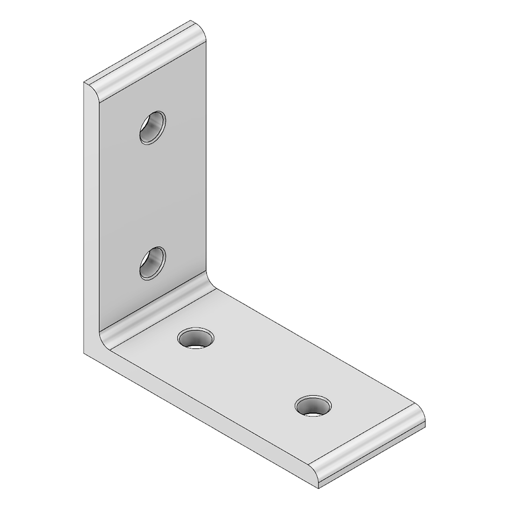 40-520-3SS MODULAR SOLUTIONS ANGLE BRACKET<BR>90MM TALL X 45MM WIDE WITH STAINLESS STEEL HARDWARE